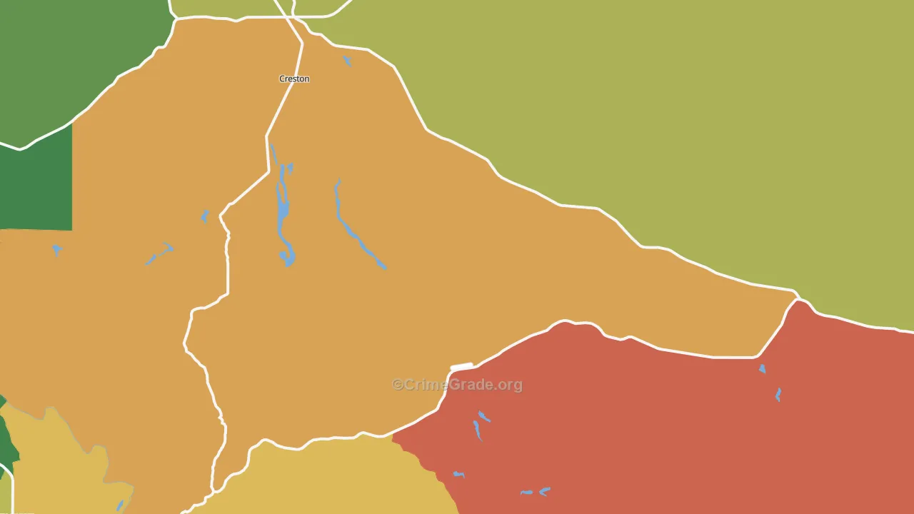 Creston, CA Map of Burglary Rates