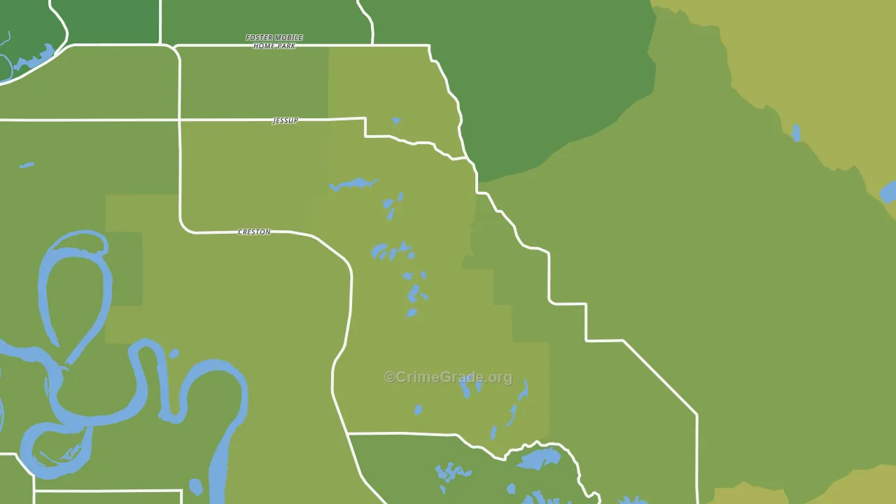 Creston, MT Map of Burglary Rates