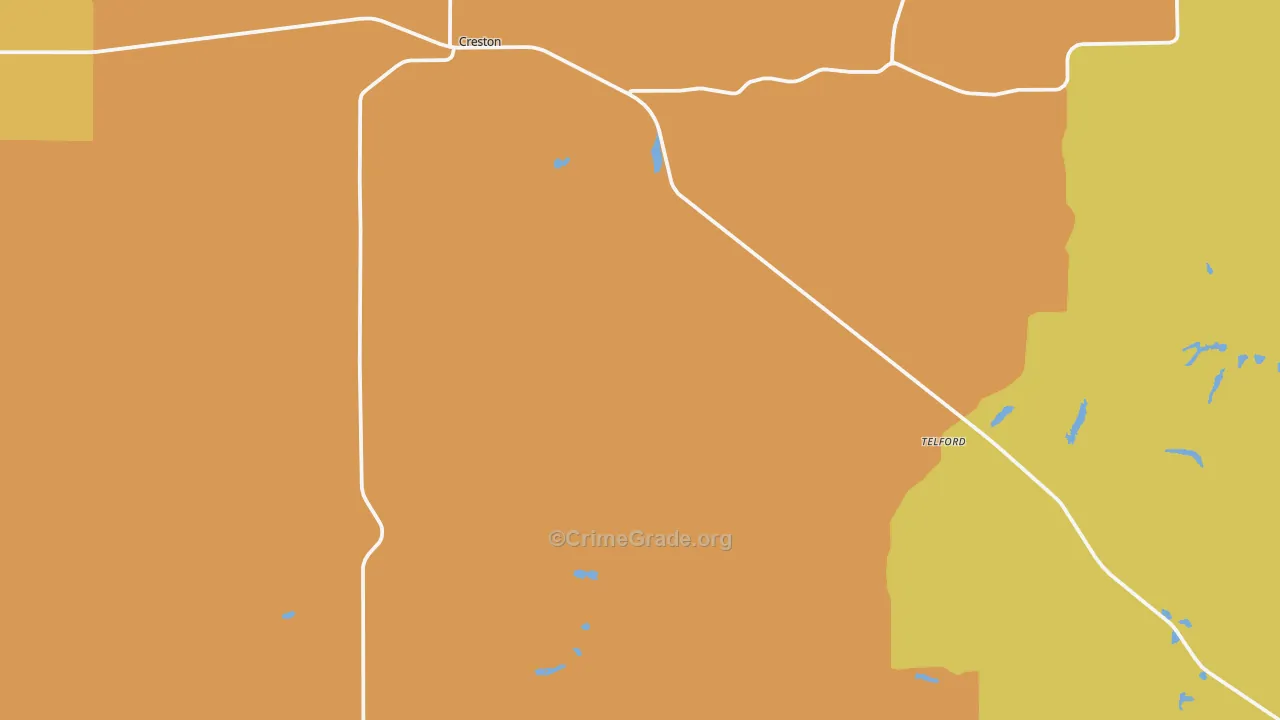 Creston, WA Map of Burglary Rates