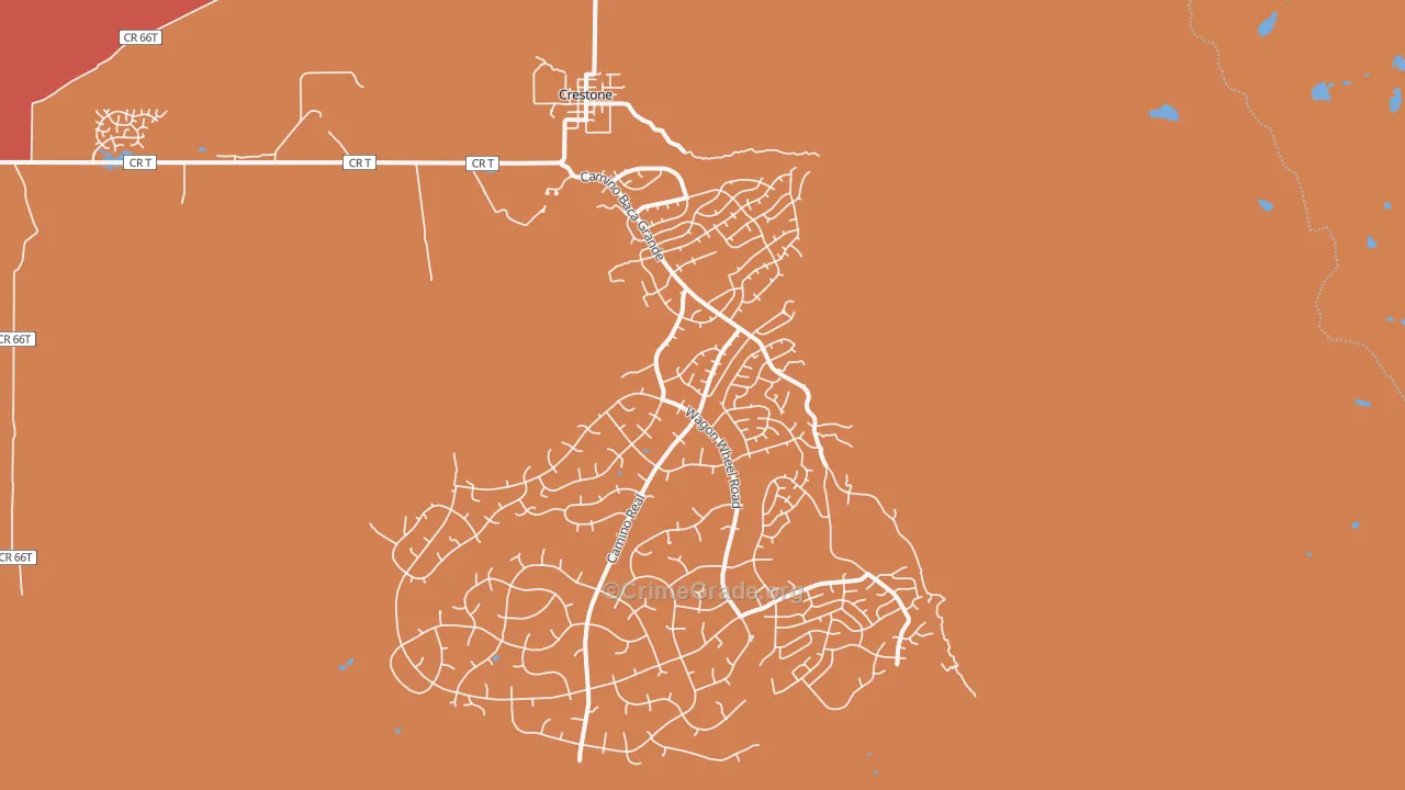 Crestone, CO Map of Burglary Rates