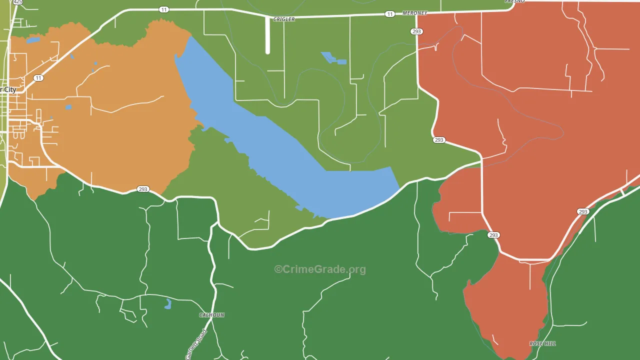 Crigler, AR Map of Burglary Rates