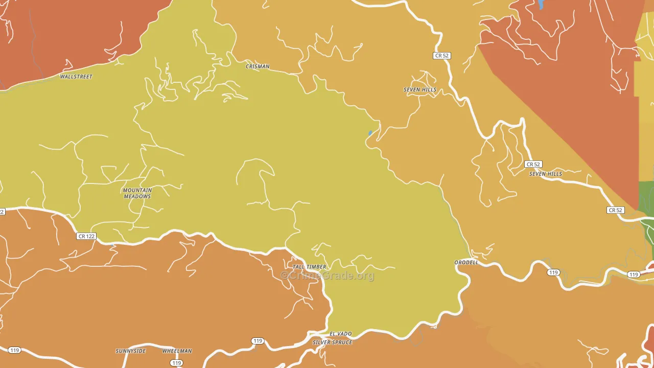 Crisman, CO Map of Burglary Rates