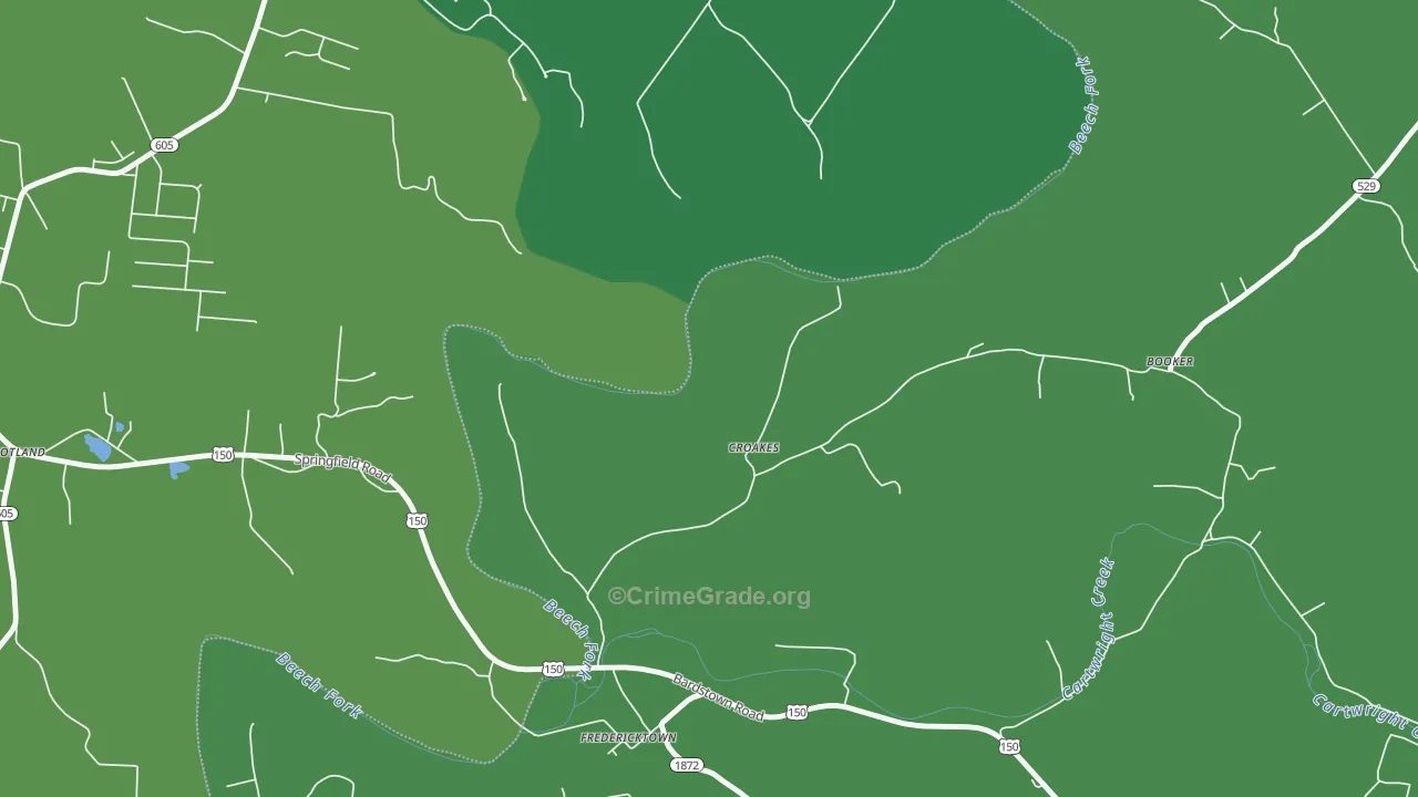 Croakes, KY Map of Burglary Rates