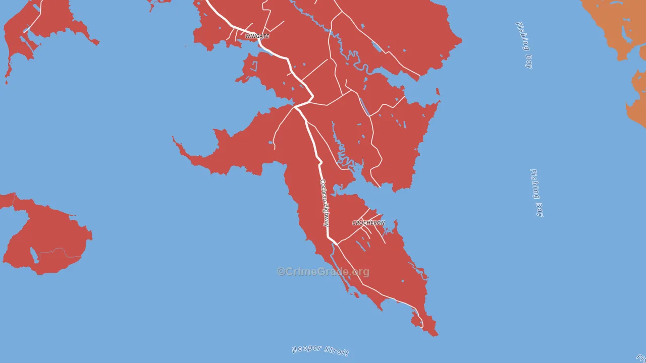 Crocheron, MD Map of Burglary Rates
