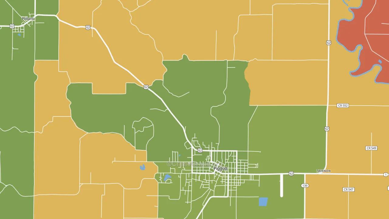 Crockett, AR Map of Burglary Rates