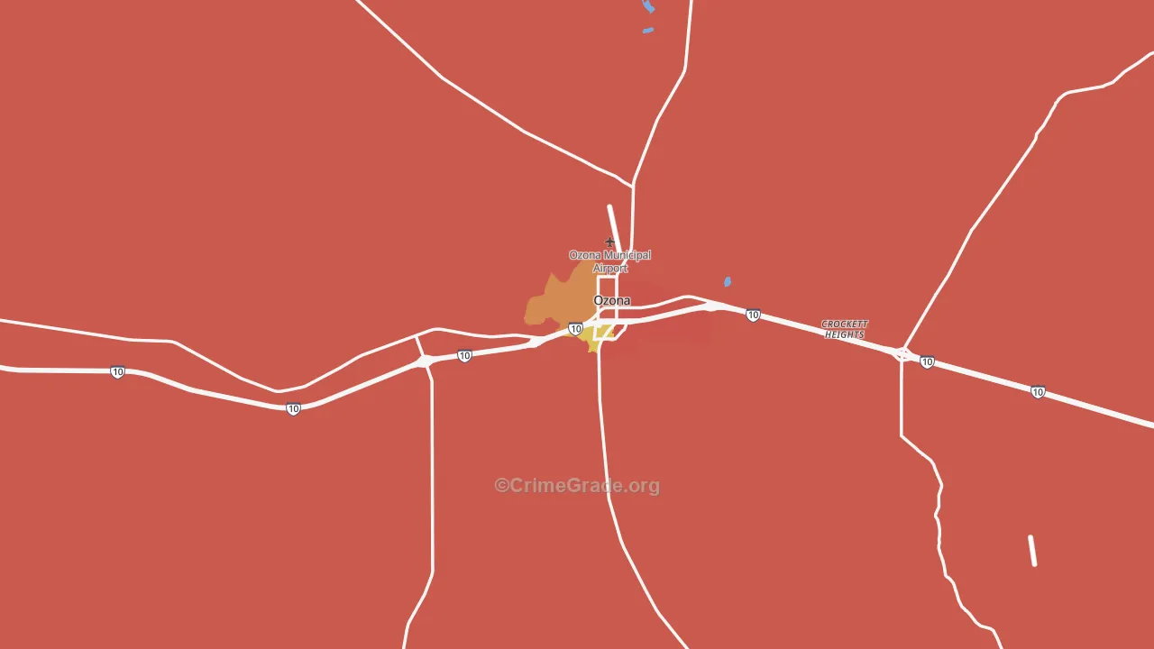 Crockett County, TX Map of Burglary Rates