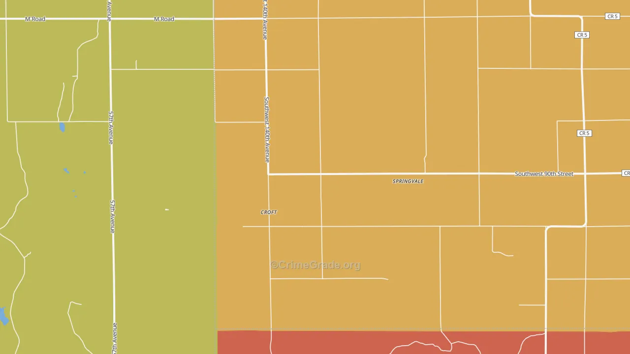Croft, KS Map of Burglary Rates