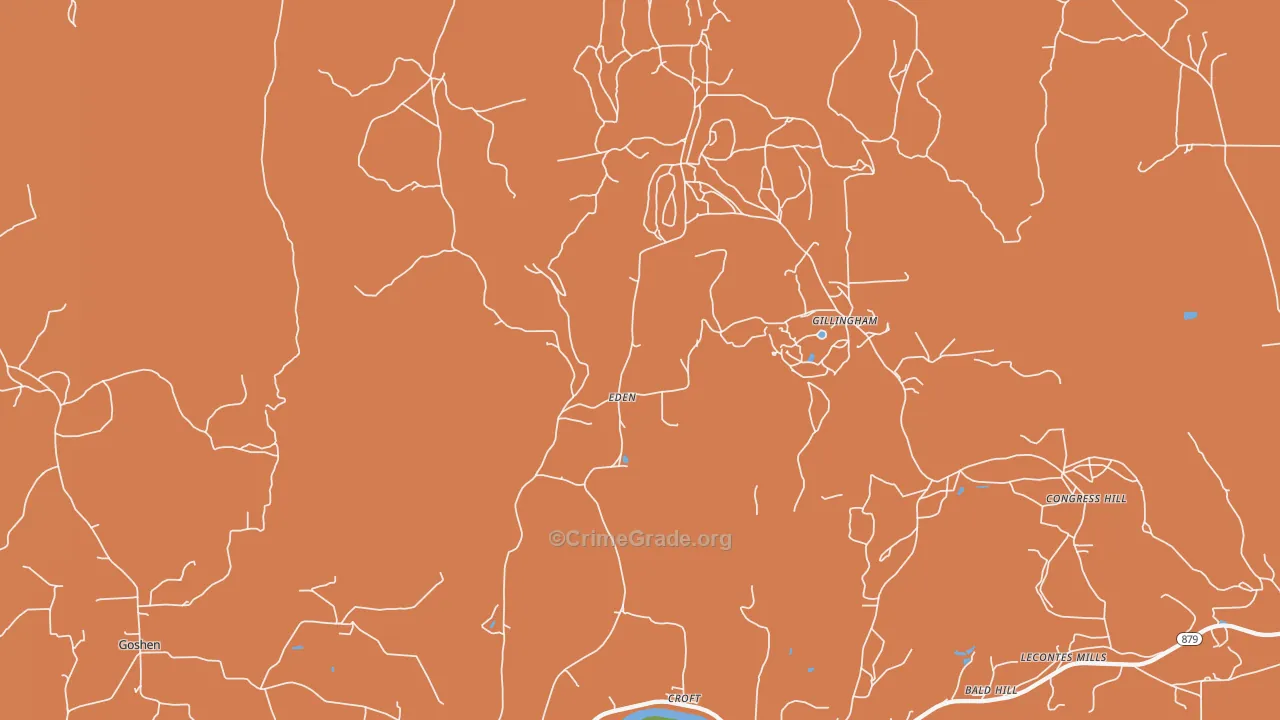 Croft, PA Map of Burglary Rates