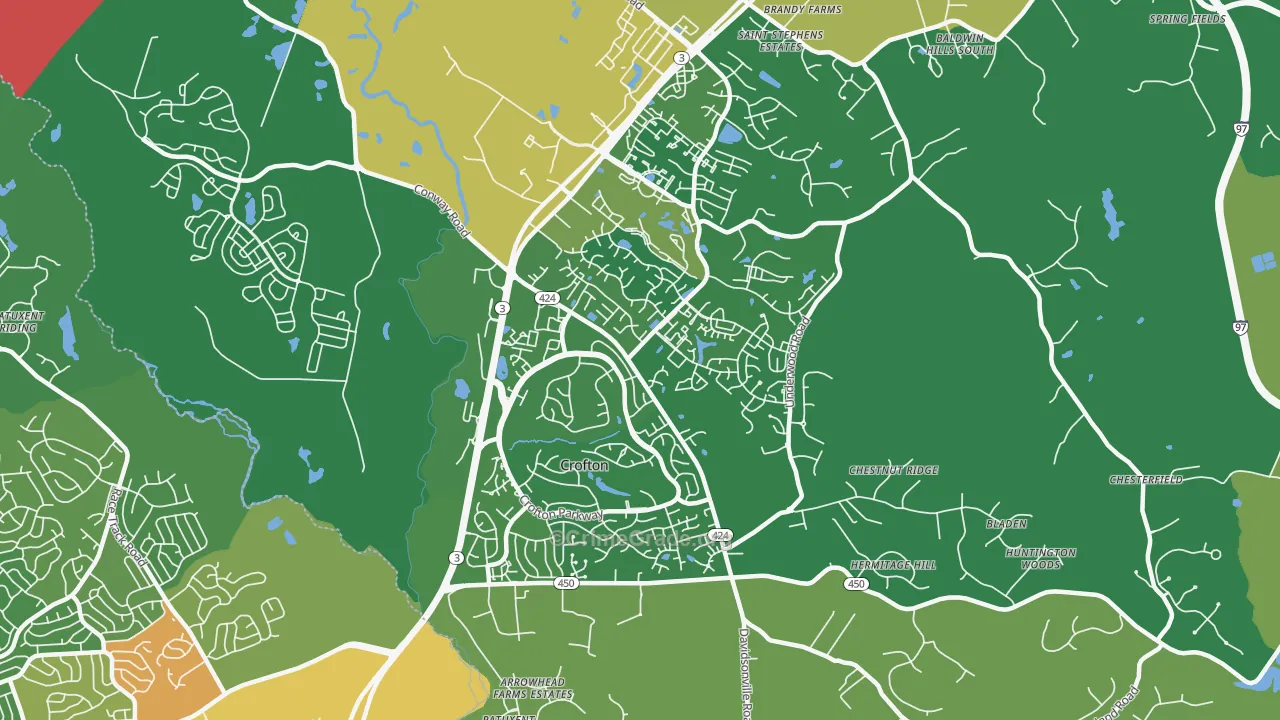 Crofton, MD Map of Burglary Rates