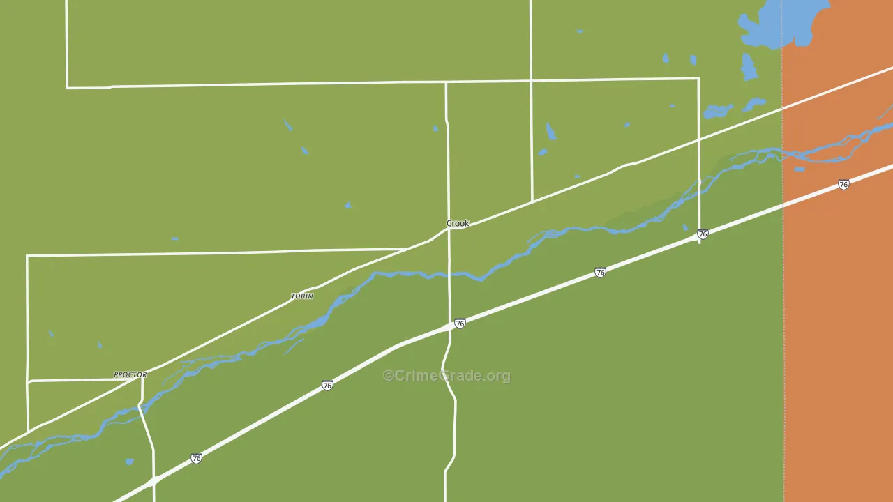 Crook, CO Map of Burglary Rates