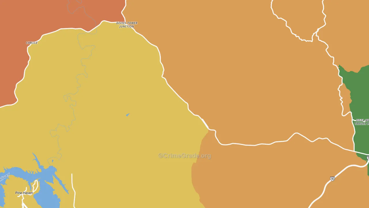 Crook County, WY Map of Burglary Rates