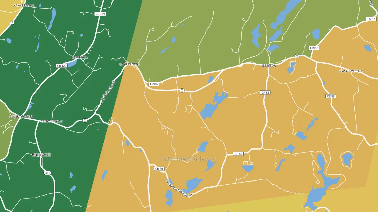 Cropseyville, NY Map of Burglary Rates