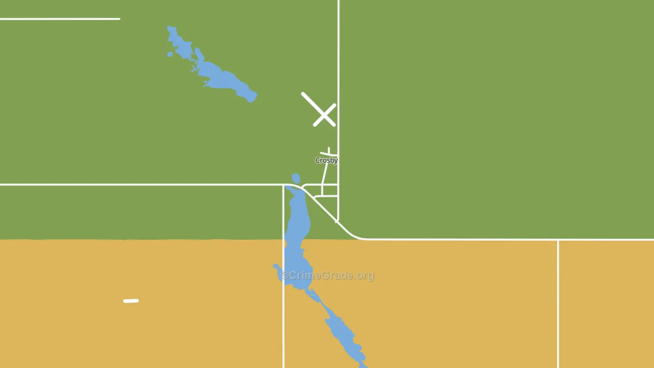Crosby, ND Map of Burglary Rates