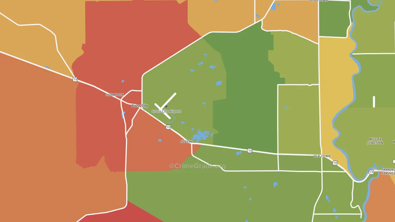 Cross City, FL Map of Burglary Rates