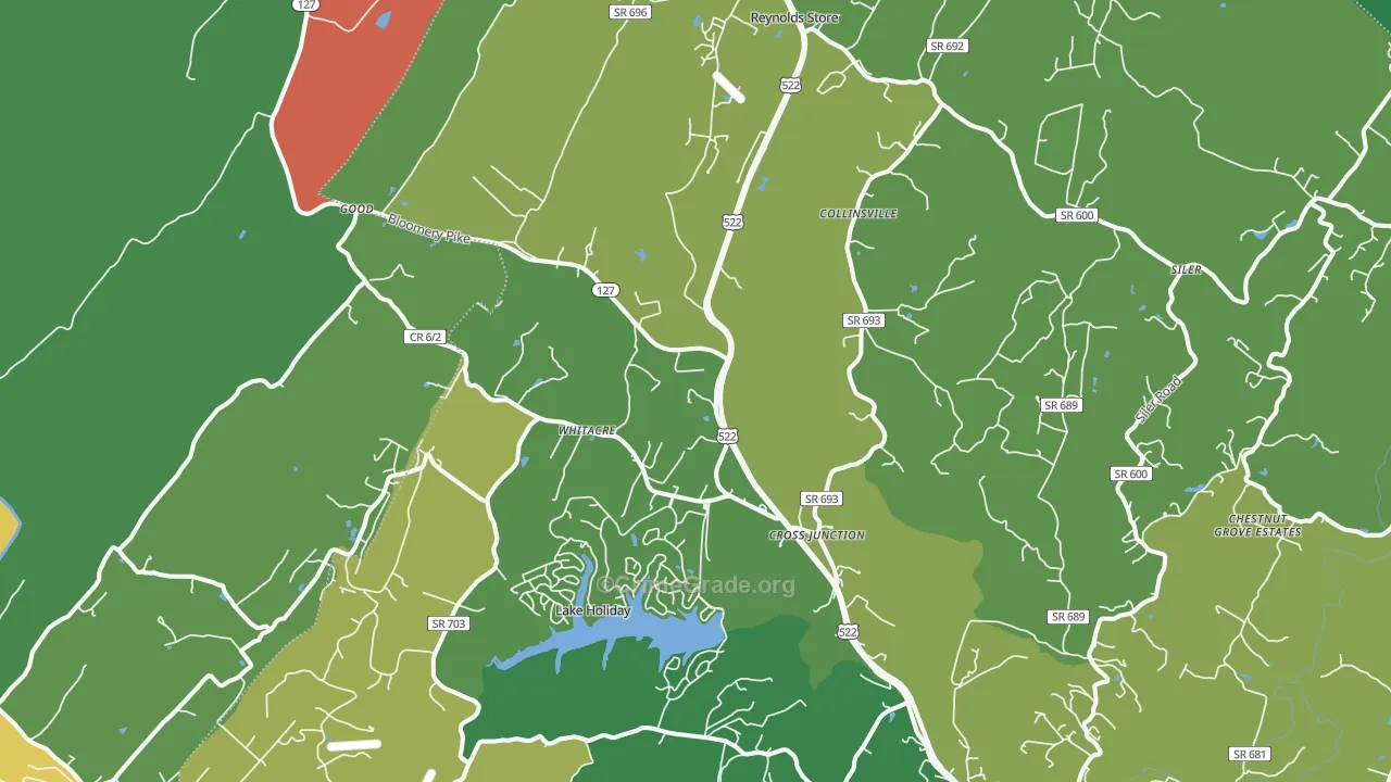 Cross Junction, VA Map of Burglary Rates