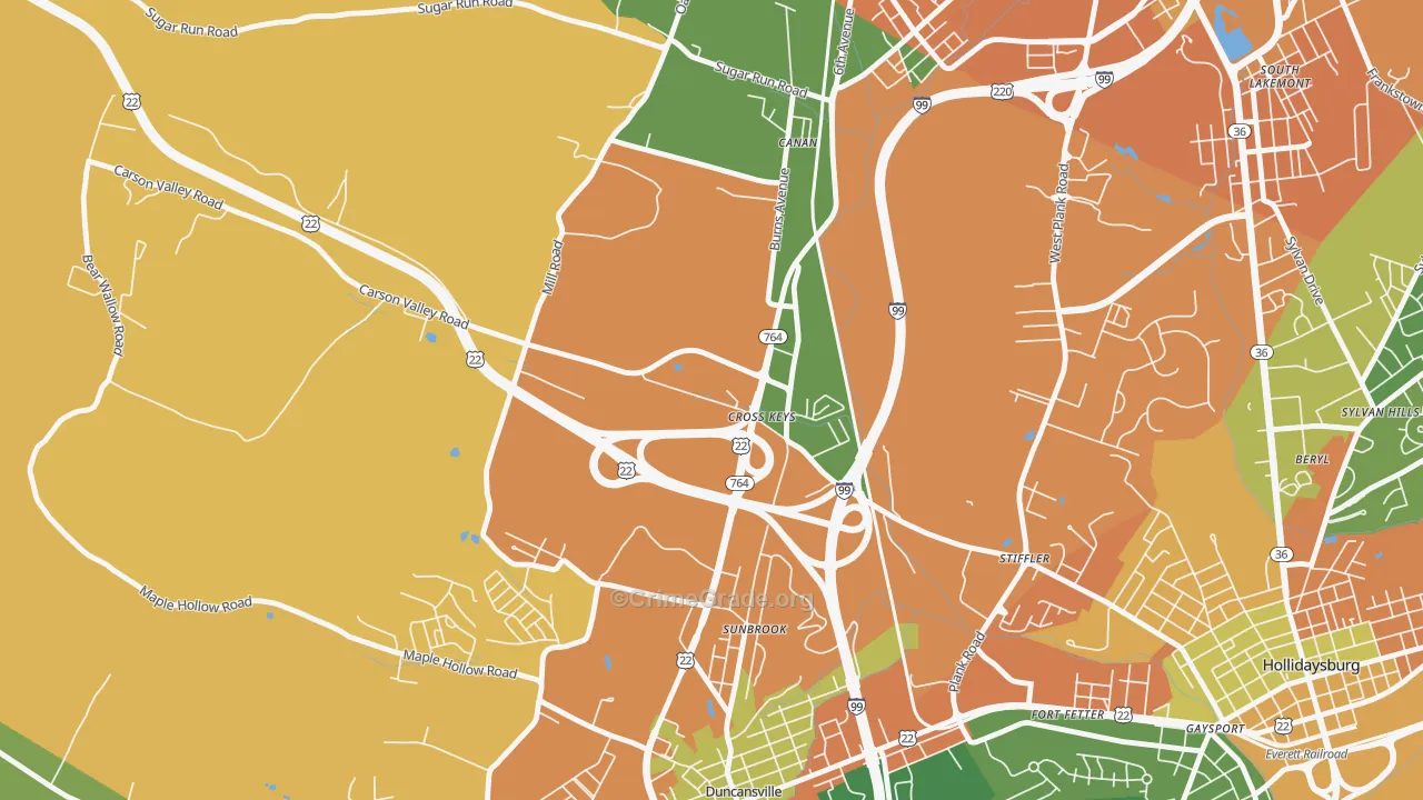 Cross Keys, PA Map of Burglary Rates