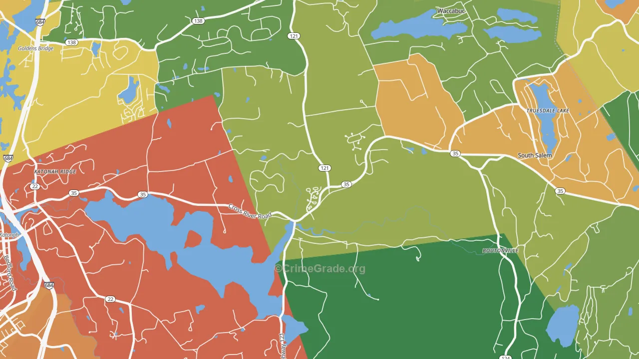 Cross River, NY Map of Burglary Rates