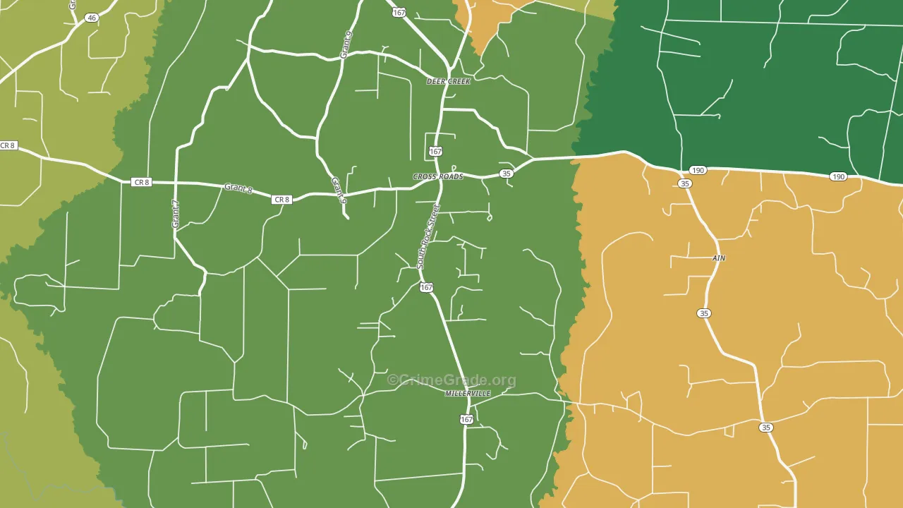 Cross Roads, AR Map of Burglary Rates