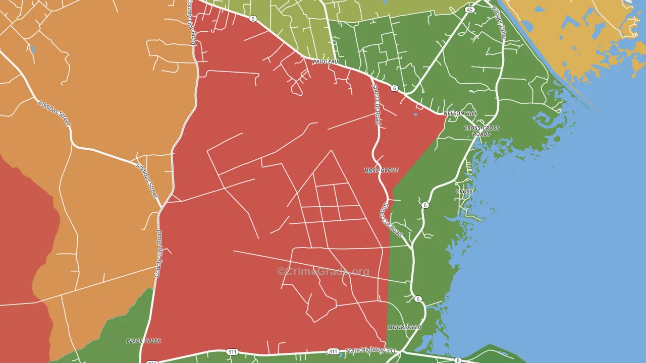 Cross, SC Map of Burglary Rates