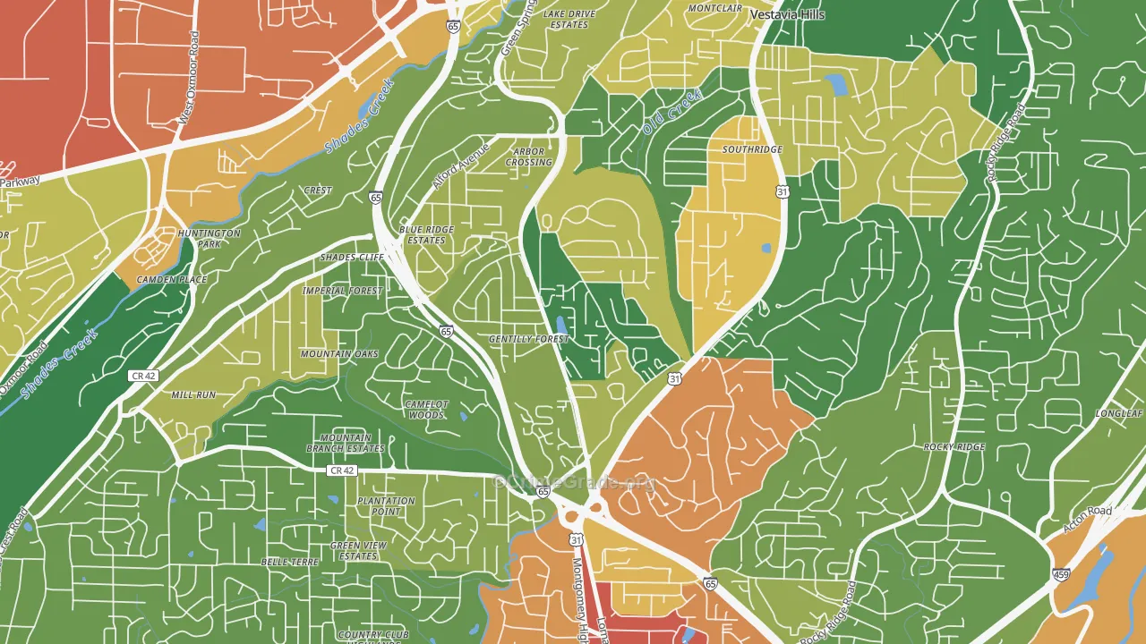 Crossgate, Vestavia Hills, AL Map of Burglary Rates