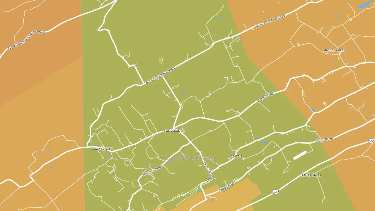Crossgrove, PA Map of Burglary Rates