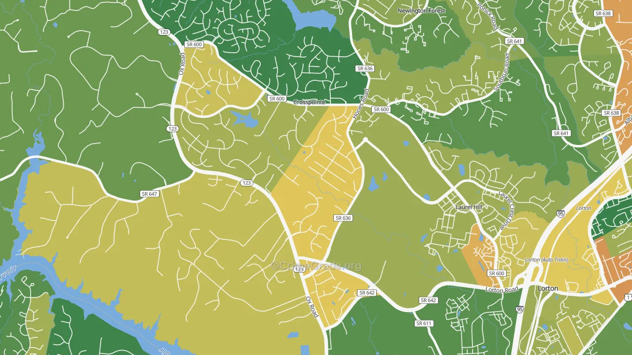 Crosspointe, VA Map of Burglary Rates