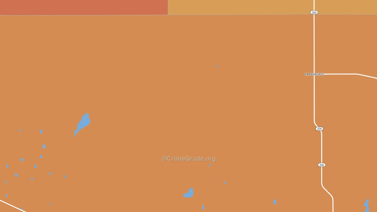 Crossroads, NM Map of Burglary Rates