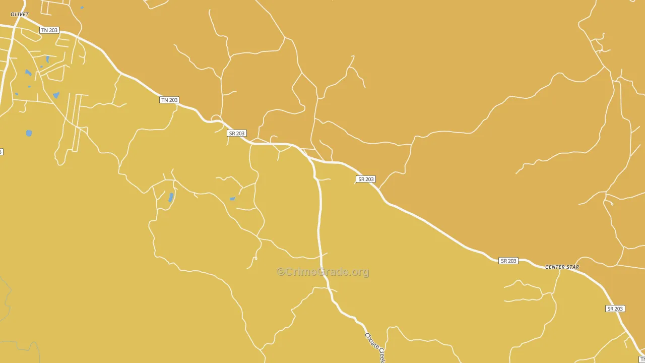 Crossroads, TN Map of Burglary Rates