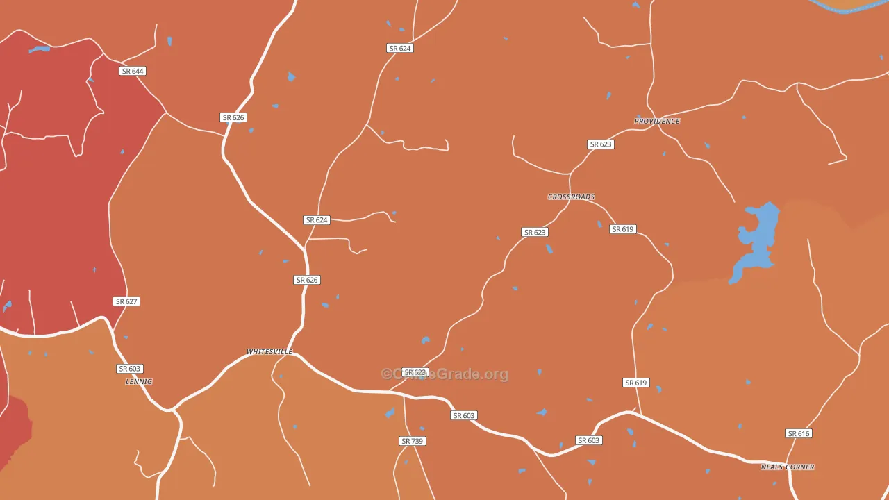 Crossroads, VA Map of Burglary Rates