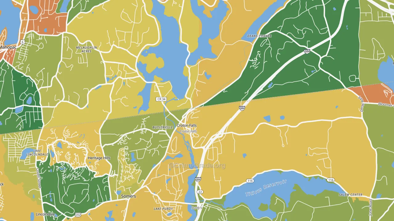 Croton Falls, NY Map of Burglary Rates