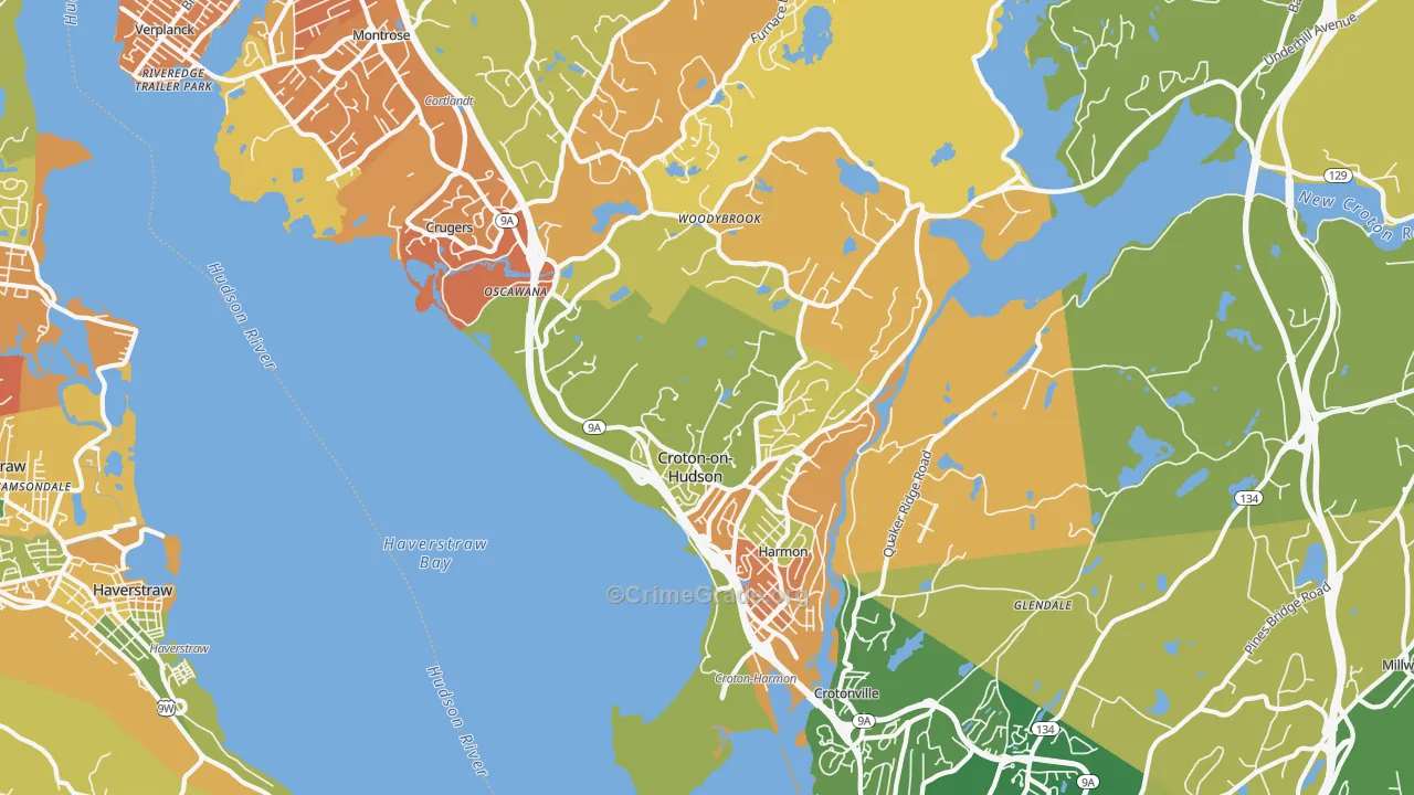 Croton On Hudson, NY Map of Burglary Rates