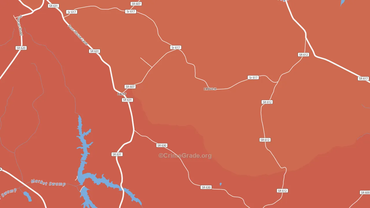 Crouch, VA Map of Burglary Rates