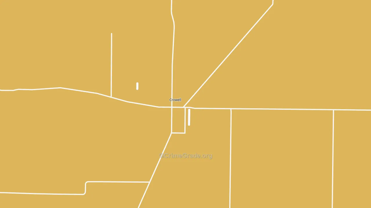 Crowell, TX Map of Burglary Rates