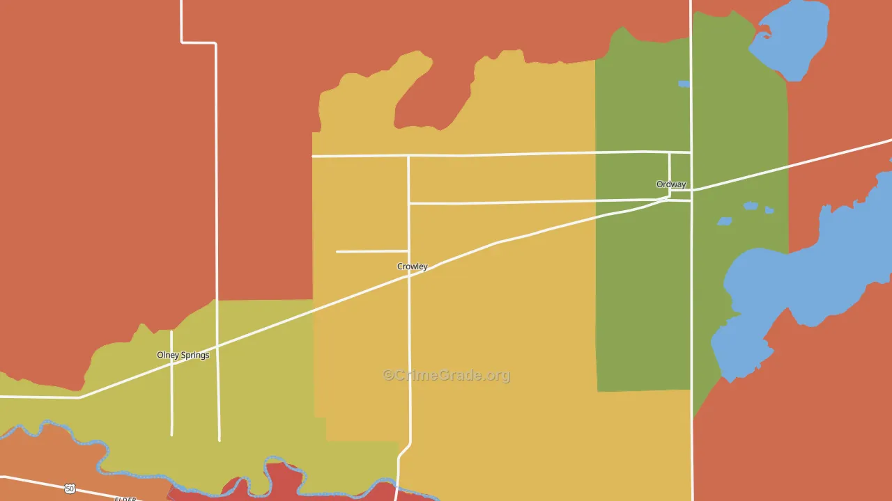 Crowley, CO Map of Burglary Rates