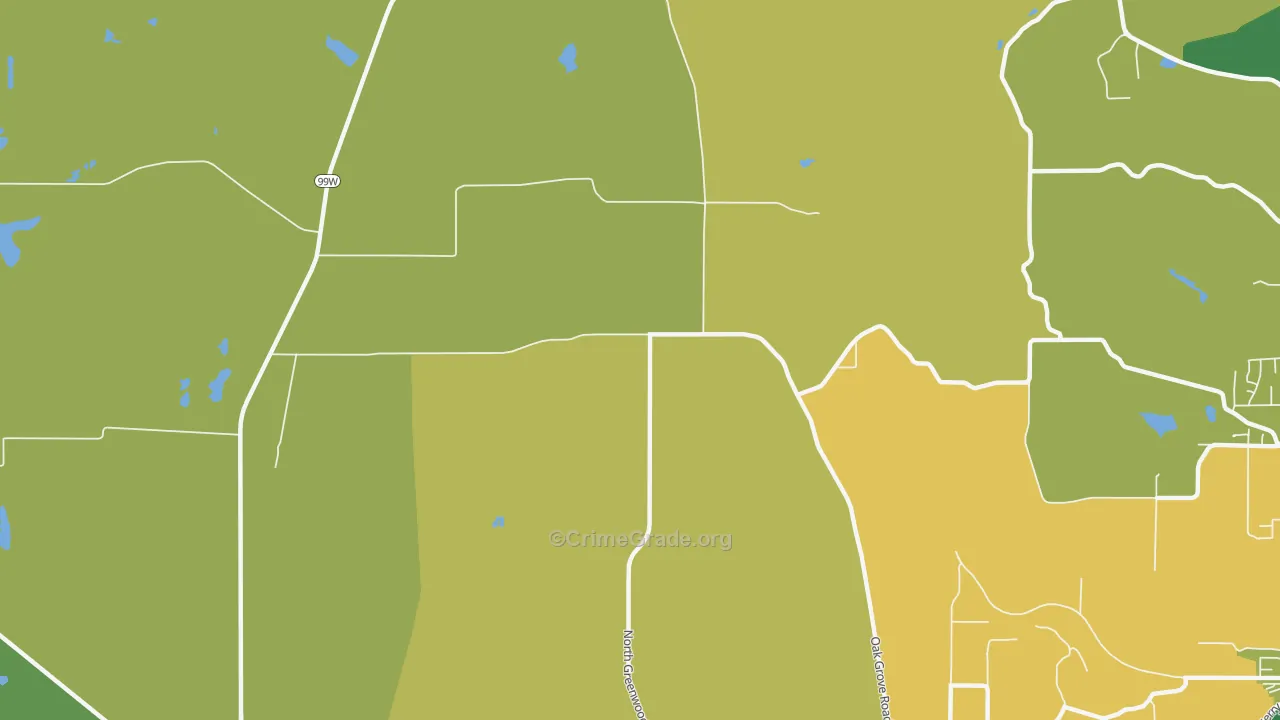 Crowley, OR Map of Burglary Rates