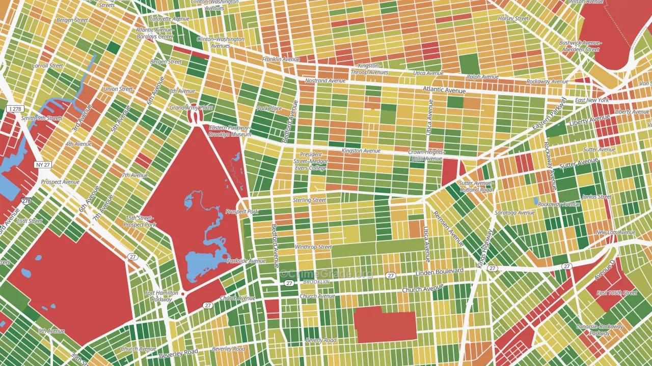 Crown Heights, Brooklyn, NY Map of Burglary Rates