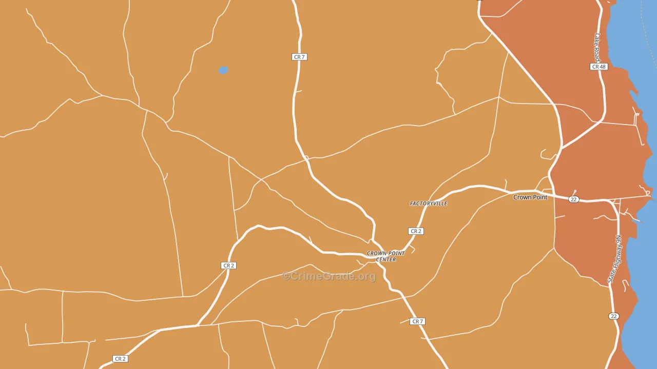 Crown Point Center, NY Map of Burglary Rates