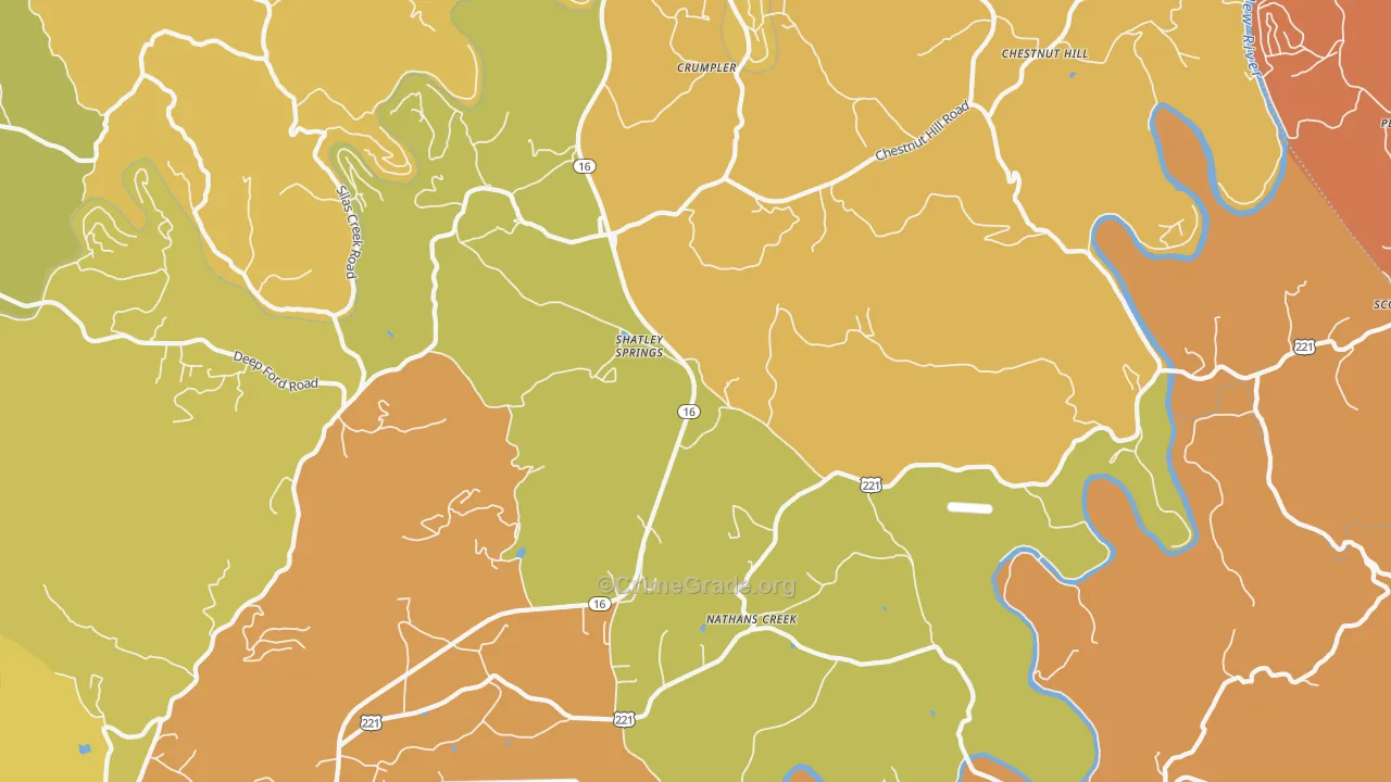 Crumpler, NC Map of Burglary Rates