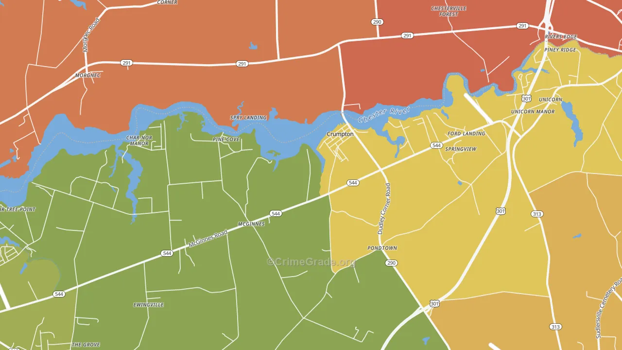 Crumpton, MD Map of Burglary Rates