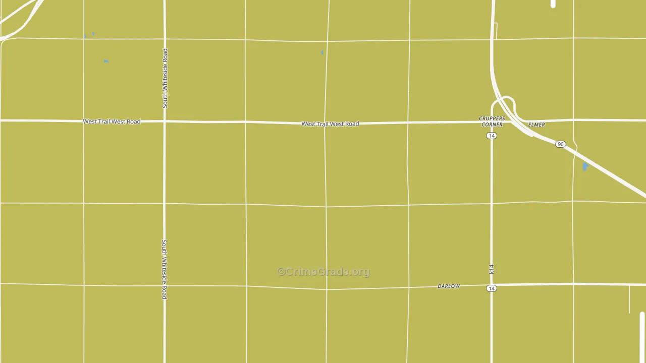 Cruppers Corner, KS Map of Burglary Rates