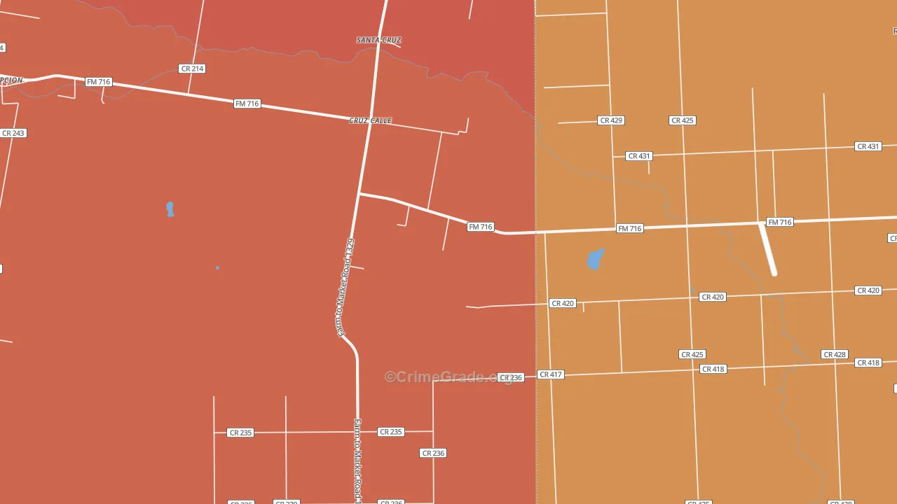 Cruz Calle, TX Map of Burglary Rates