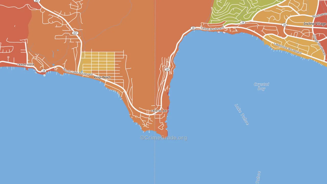 Crystal Bay, NV Map of Burglary Rates