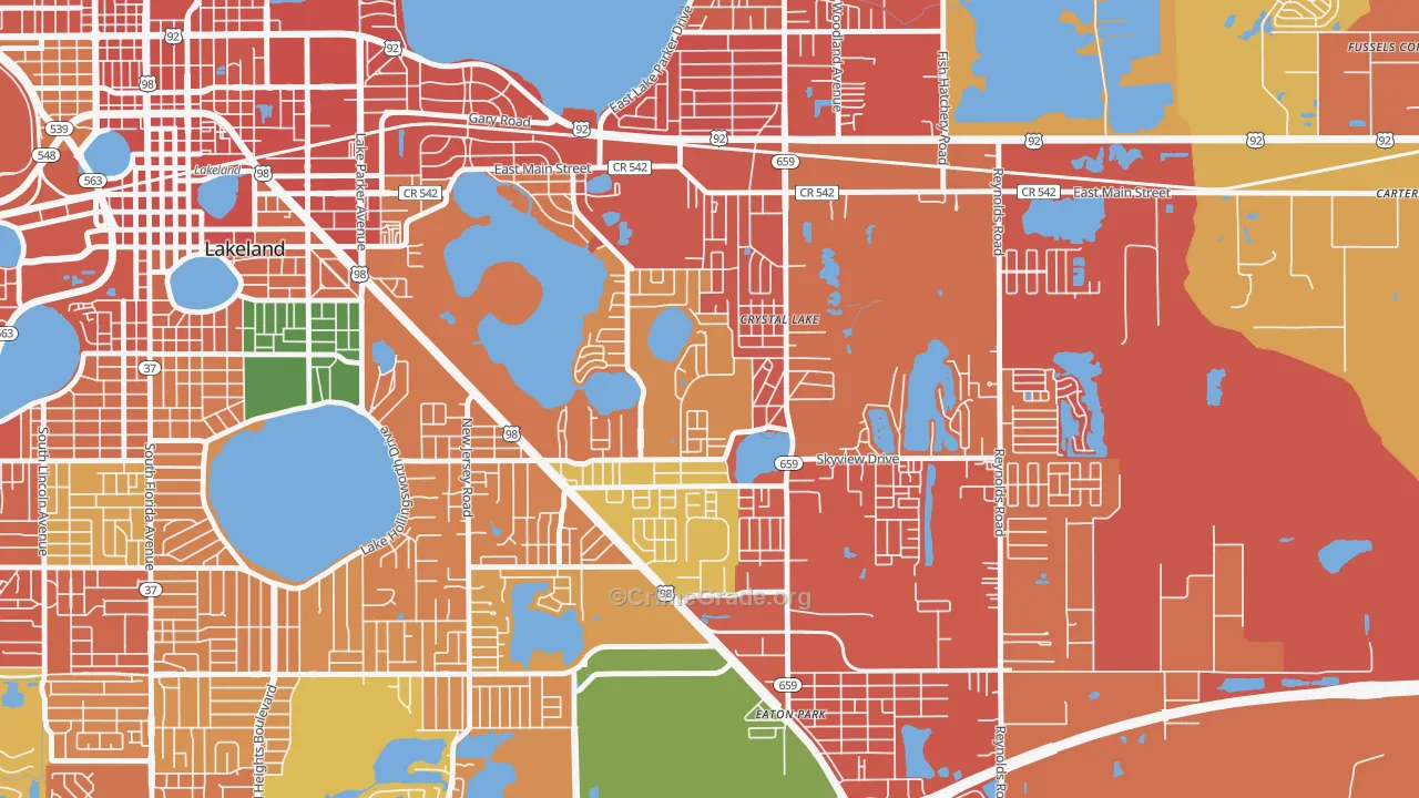 Crystal Lake, FL Map of Burglary Rates