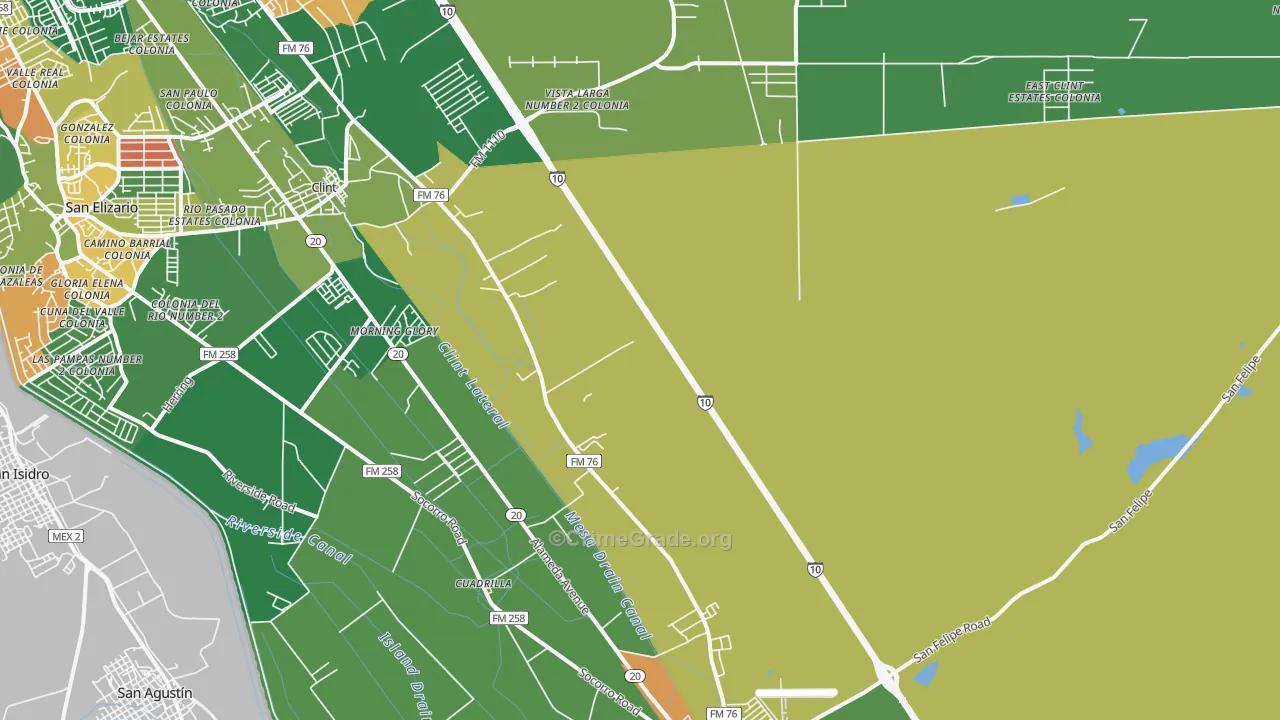 Cuadrilla, TX Map of Burglary Rates