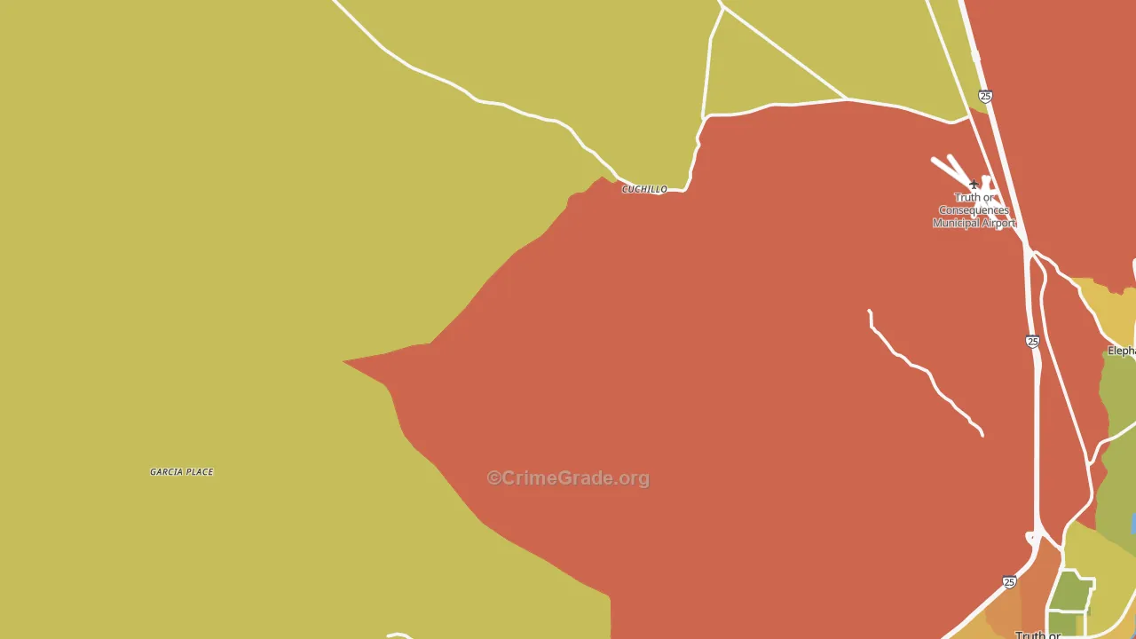 Cuchillo, NM Map of Burglary Rates