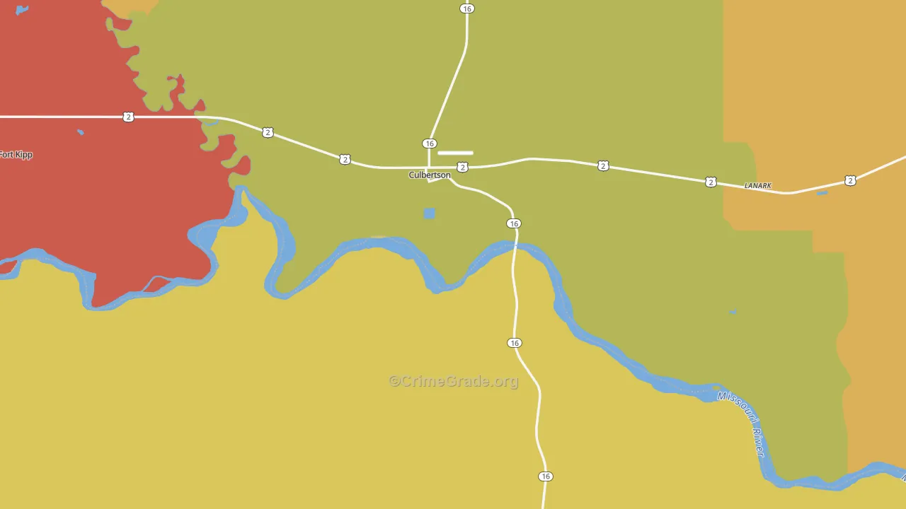 Culbertson, MT Map of Burglary Rates