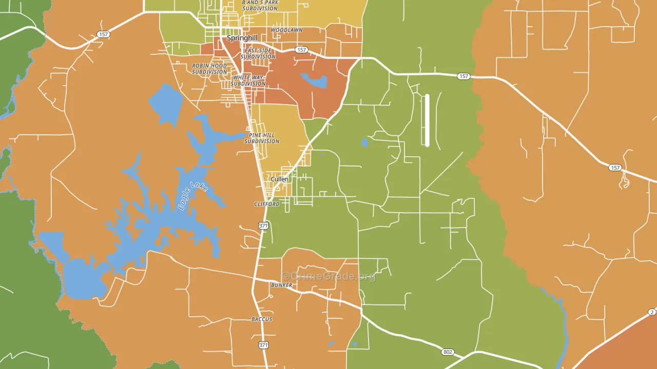Cullen, LA Map of Burglary Rates