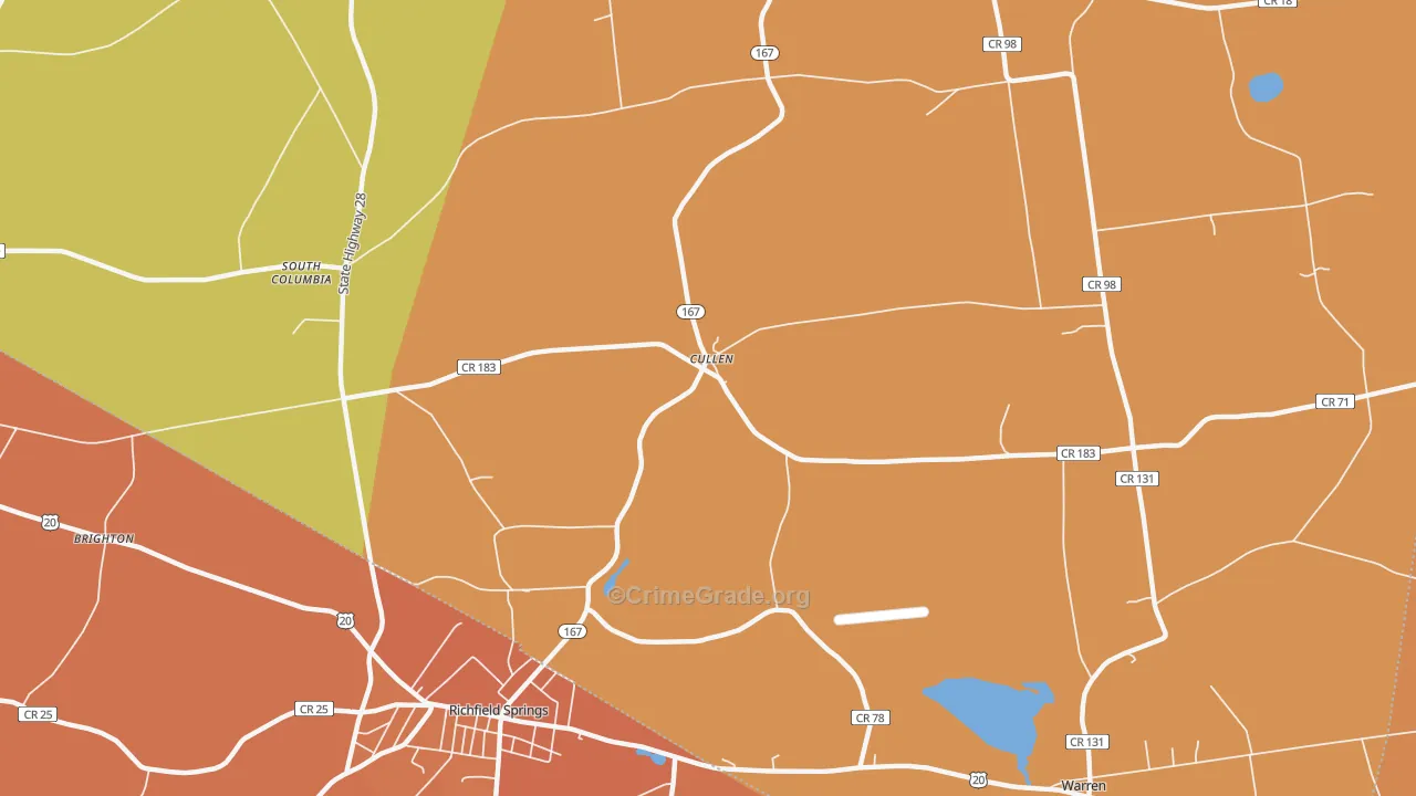 Cullen, NY Map of Burglary Rates