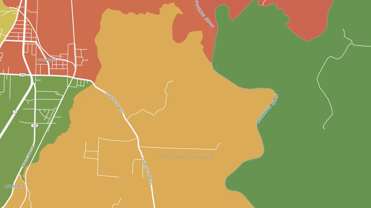 Cullendale, AR Map of Burglary Rates