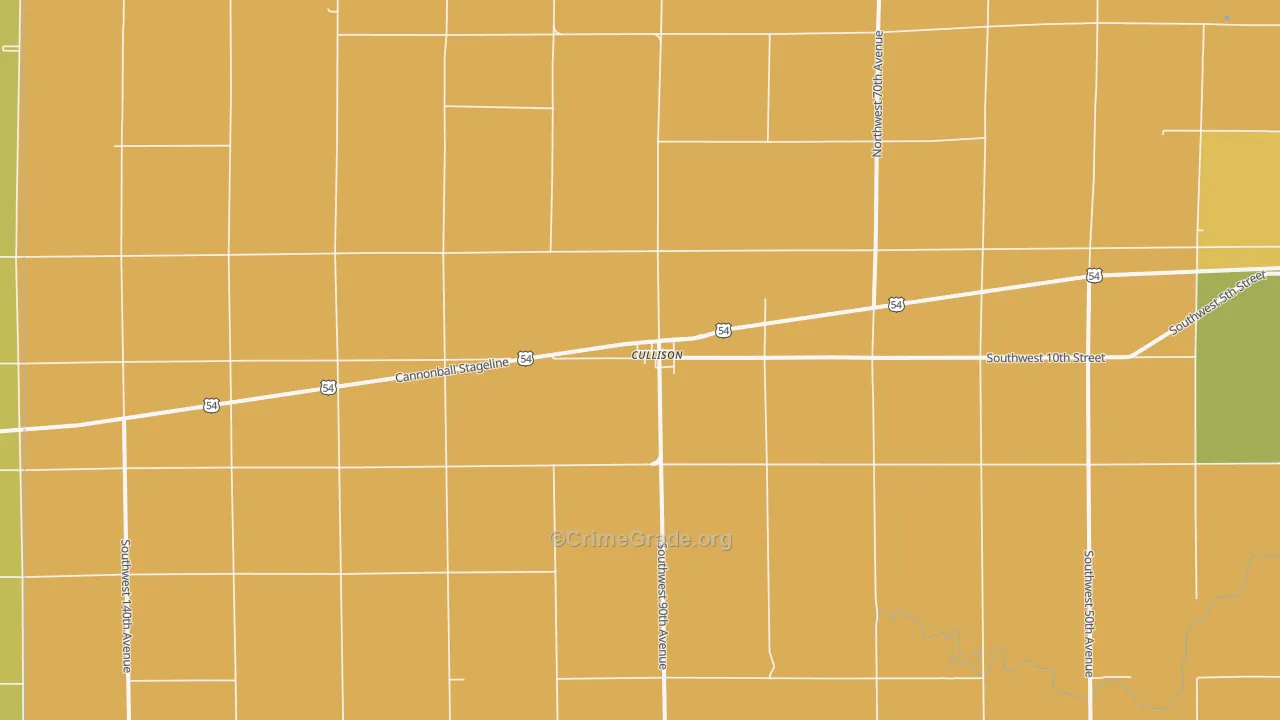 Cullison, KS Map of Burglary Rates